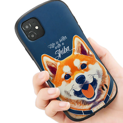 iFace 型柴犬微笑 iPhone 15 14 13 SE3 12 防震智慧型手機保護殼相容於所有型號 S923A 第1張的照片