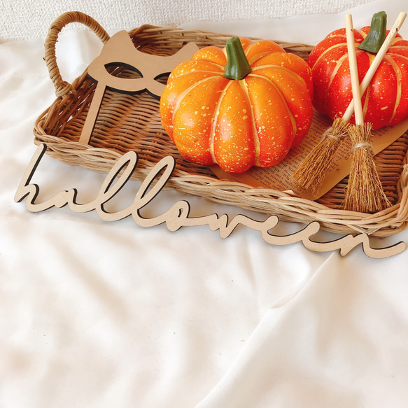 【木製　ハロウィン　ガーランド　レターバナーセット　】 木製バナー　飾り付け　Halloween ハロウィンアイテム 10枚目の画像