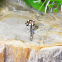 モアッサナイト（シャンパン）・ピアス　6mm（片耳） 5枚目の画像