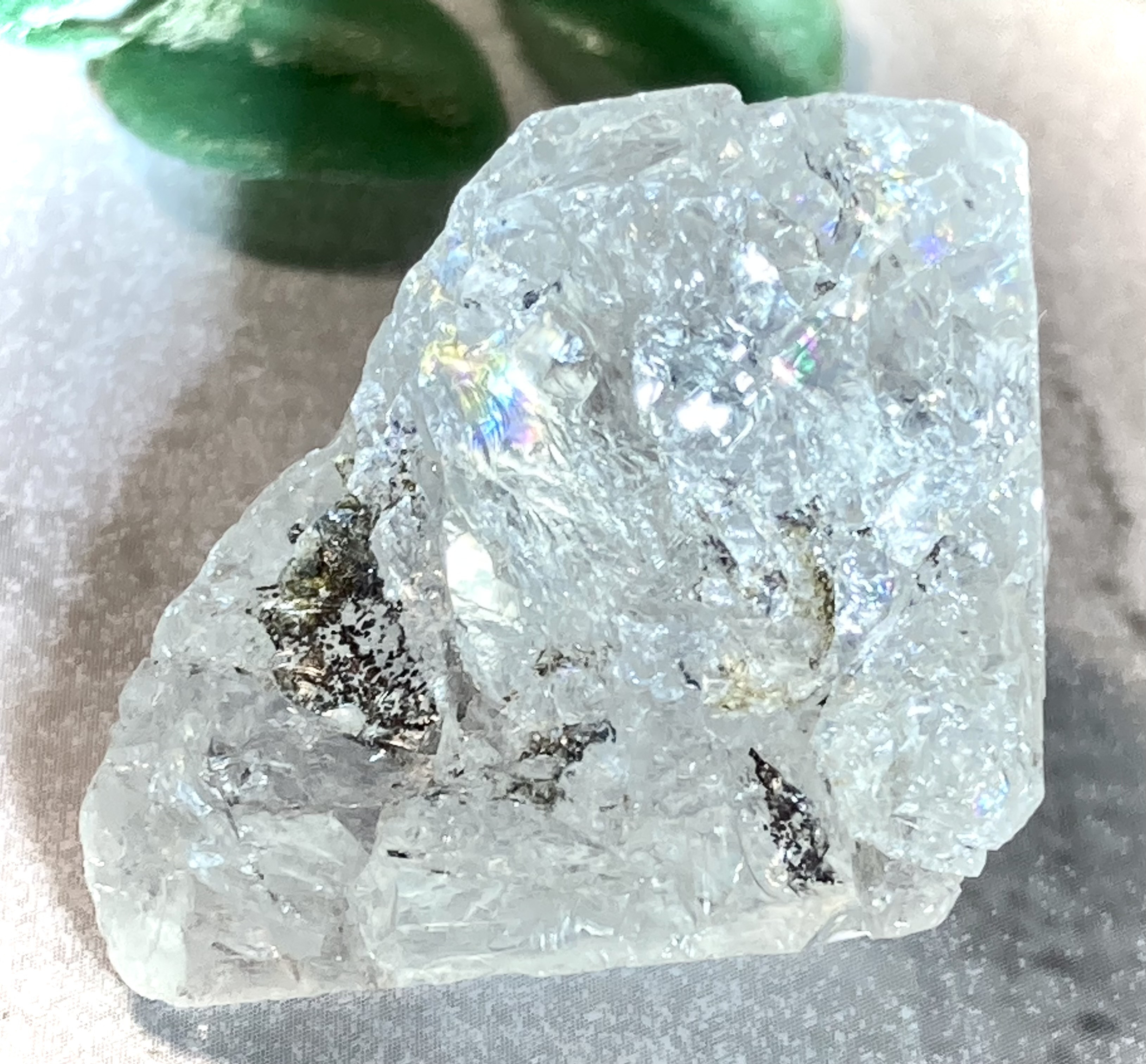 天使のギフト❦͙ レインボー エレスチャル  骸骨水晶　原石　ラフストーン