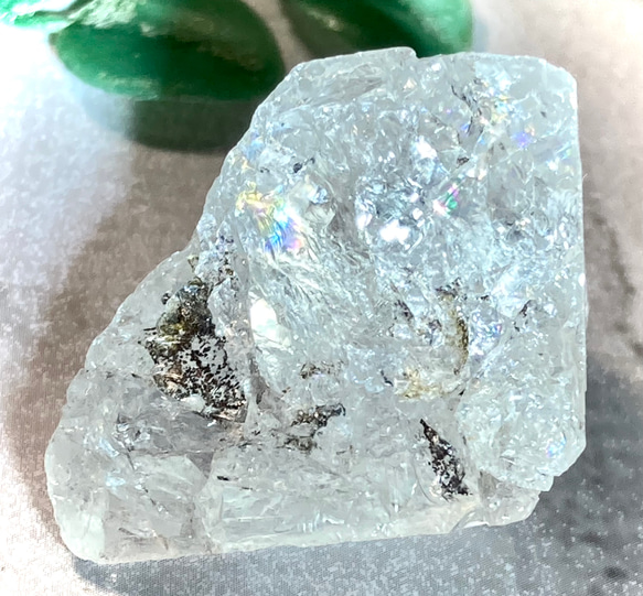 天使のギフト❦͙ レインボー エレスチャル 骸骨水晶 原石 ラフストーン