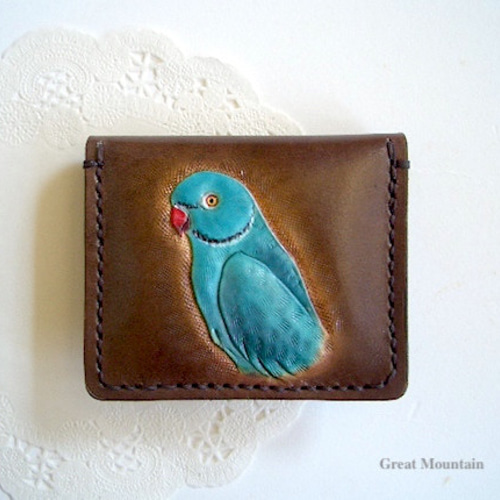 ワカケ インコ ワカケホンセイインコ ブルー ワカケインコ 革