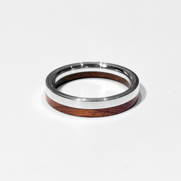 half ring   silver925  rose wood　指輪　ﾘﾝｸﾞ　木製 1枚目の画像