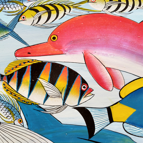 アフリカ絵画『 Sea world 2 』ティンガティンガ by Zuberi 50