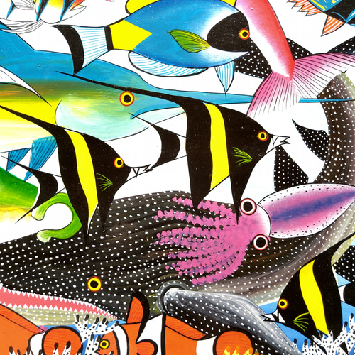 アフリカ絵画『 Sea world 2 』ティンガティンガ by Zuberi 50