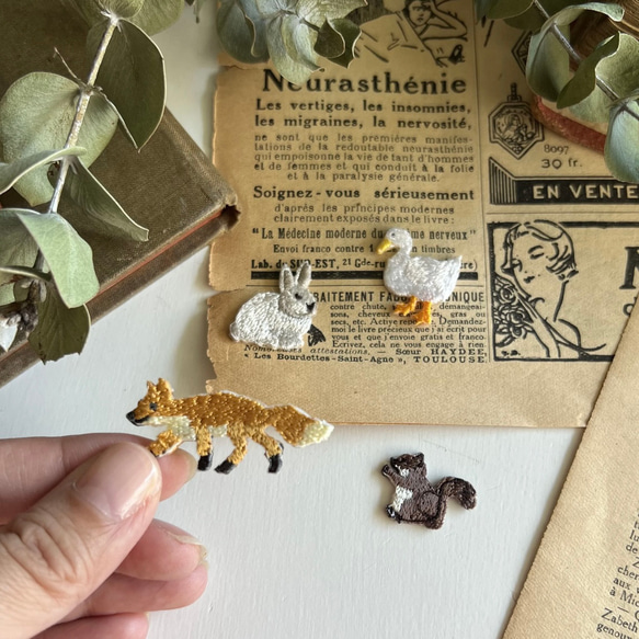 《森の仲間》アヒルさん/2枚セット・アイロンワッペン 7枚目の画像