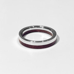 half ring   silver925  purple heart　指輪　ﾘﾝｸﾞ　木製 1枚目の画像