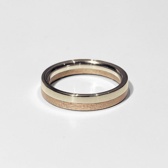 人気のクリスマスアイテムがいっぱい！ silver yellow ring half maple 指輪・リング 木製 ﾘﾝｸﾞ 指輪 アクセサリー