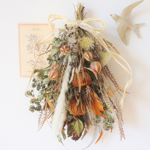 秋のネイティブフラワースワッグvol.5(ドライフラワースワッグ  