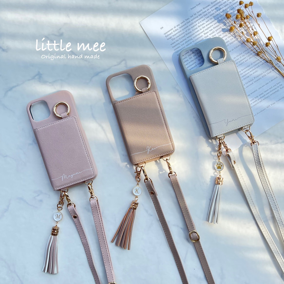 ajew iPhone7 ケース ハードケース beige カード収納ケース ajew