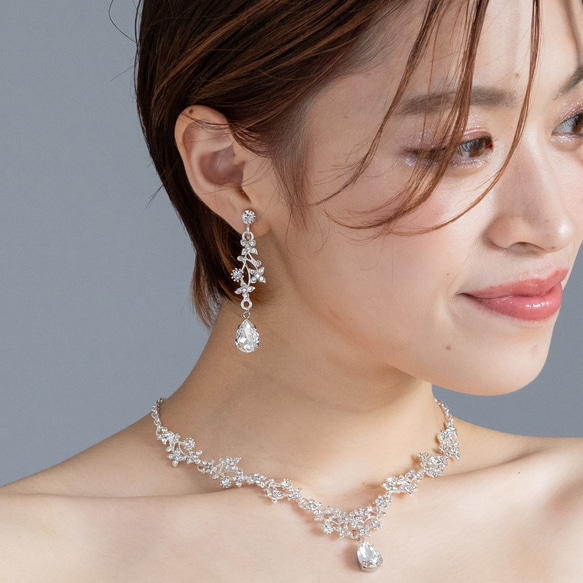 ◇ネックレス ＆ピアスorイヤリング◇ウェディング アクセサリー
