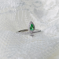 天然沙弗萊石 純銀戒指 石榴石 翠綠 細緻優雅 天然石 日系輕珠寶 第6張的照片