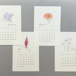 2023 フラワーカレンダー 12ヶ月の花 はがきサイズ　封筒付き【C】 6枚目の画像