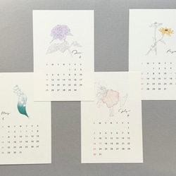 2023 フラワーカレンダー 12ヶ月の花 はがきサイズ　封筒付き【C】 5枚目の画像