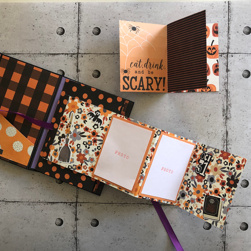 送料無料】ハロウィン♪ ミニアルバム☆仕掛けアルバム 写真 完成品