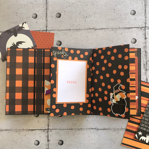 送料無料】ハロウィン♪ ミニアルバム☆仕掛けアルバム 写真 完成品