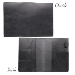 姬路的筆記本保護套（Hobonichi Techo Cousin 尺寸）黑色真鞣革三洋皮革 第11張的照片