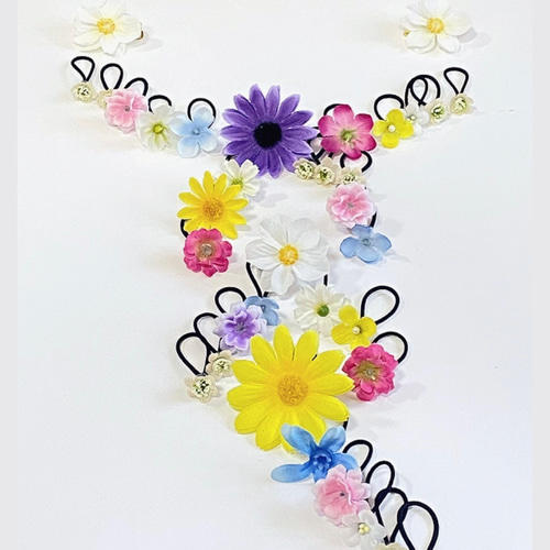 ラプンツェル お花のヘアゴム33個＋ヘアクリップ2個セット｜ヘア