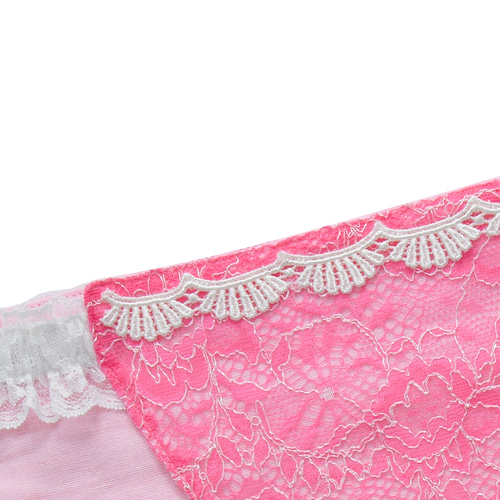 ショッキングピンクレース&Wガーゼ(ピンク) ホワイトレース ふんどし