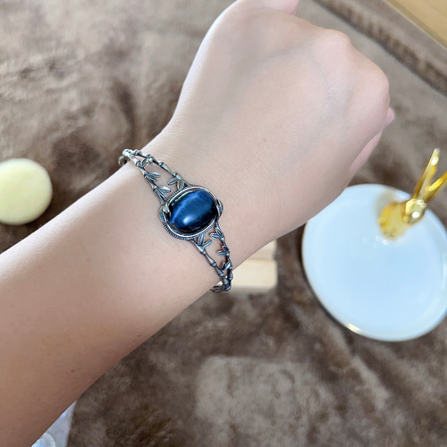 天然無処理 ピーターサイト デザイン バングル シルバーs925 バングル