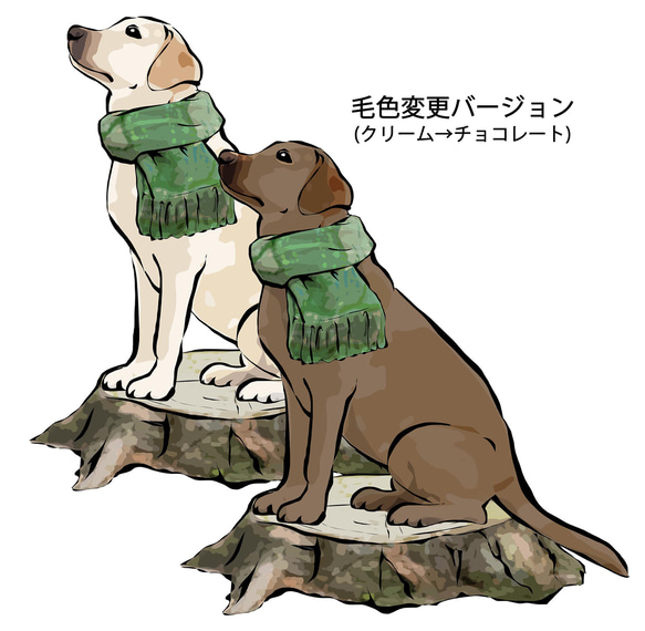 【受注生産】マフラー犬シリーズ 長そでTシャツ　コーギー　パグ　ペキニーズ　柴犬　チワワ　プードル　ビーグル 10枚目の画像
