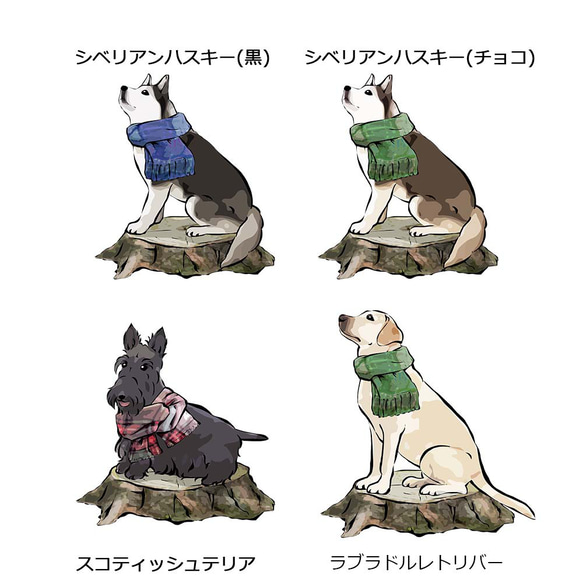 【受注生産】マフラー犬シリーズ 長そでTシャツ　コーギー　パグ　ペキニーズ　柴犬　チワワ　プードル　ビーグル 6枚目の画像