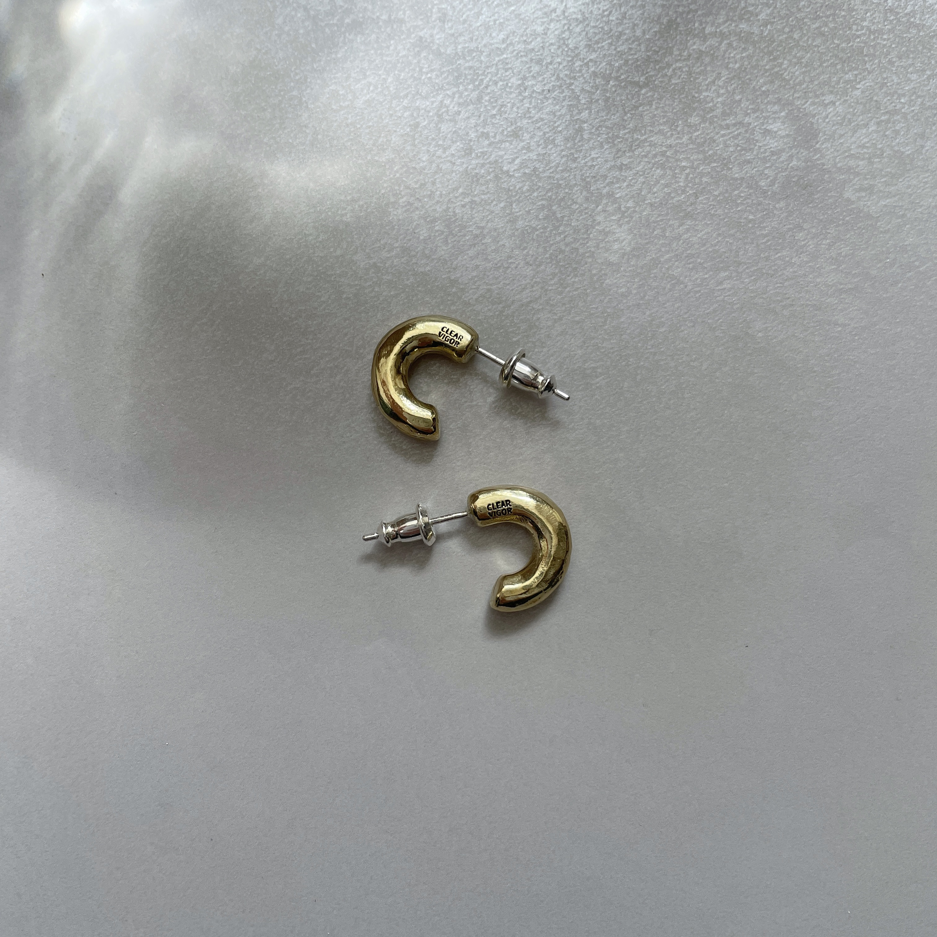 【brass】texture half hoop pierce