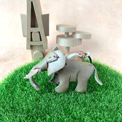 動物森林-大象-真皮植鞣 皮革鑰匙圈 吊飾 動物造型 第5張的照片