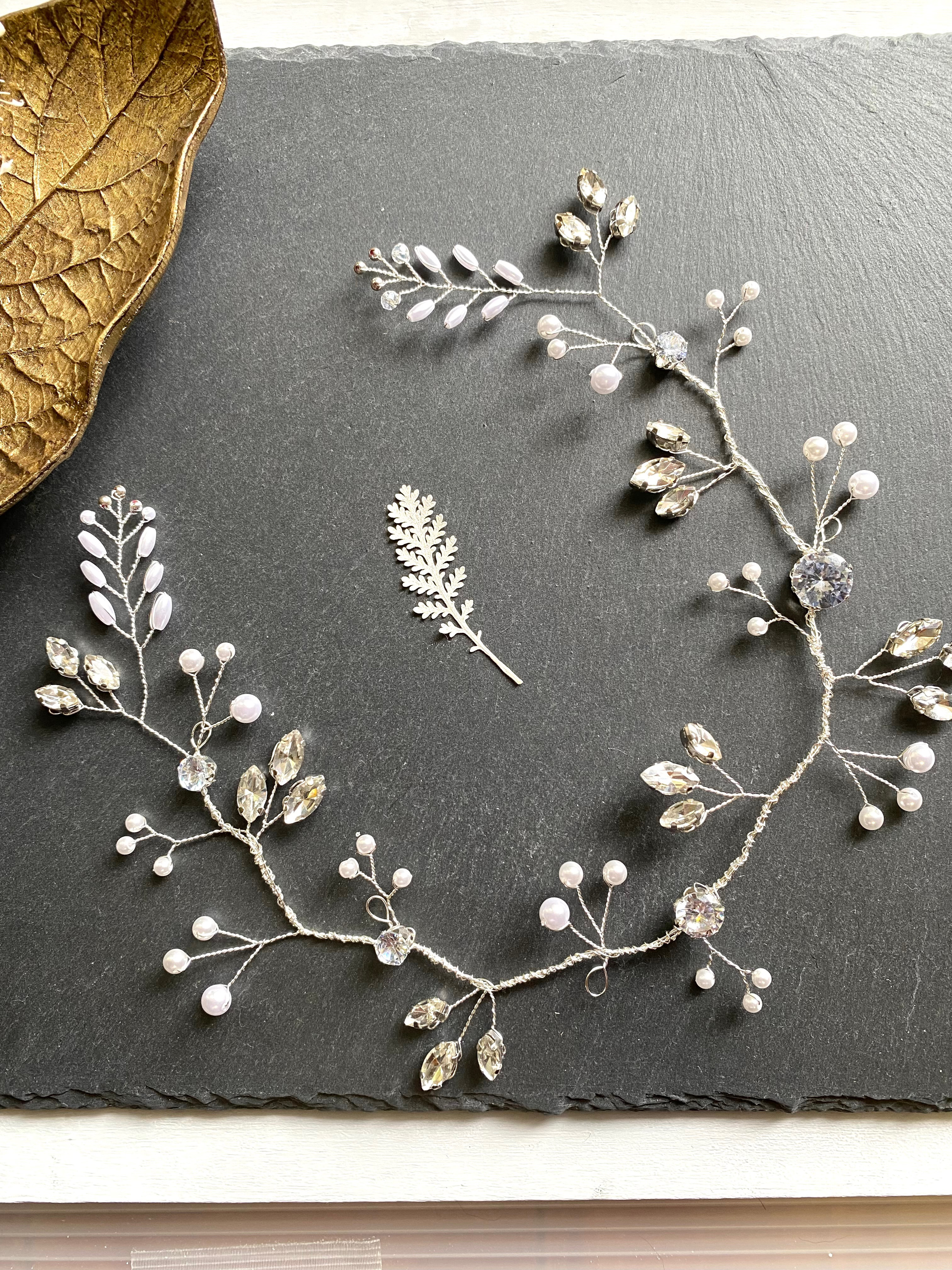 ビジューの小枝ヘッドドレス(シルバー)〈受注制作〉