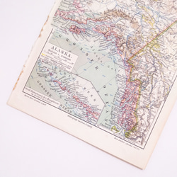 アラスカ アンティークマップ 古地図 ヴィンテージペーパー 図版 マイヤー百科事典 1957-17 2枚目の画像