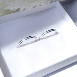 ホワイトシルバーシェルペアリング＊ 貝殻 刻印 マリッジリング