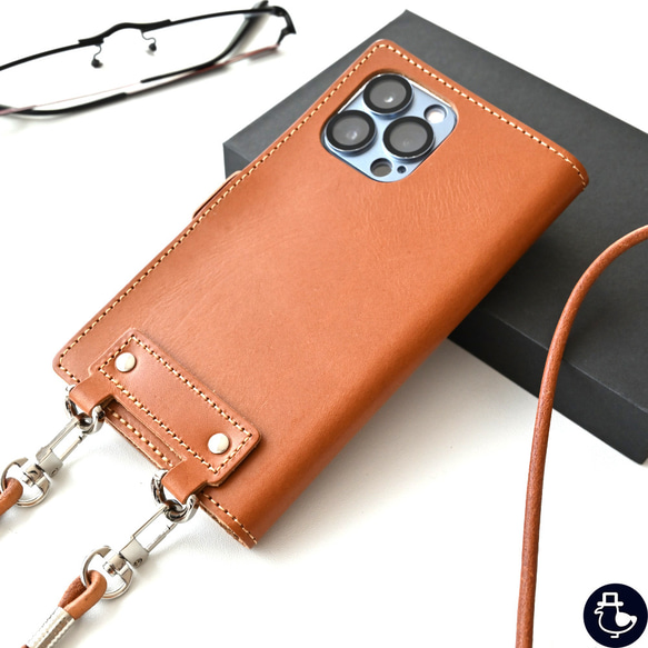 全機種対応 スマホケース 本革 【オイルレザー スマホショルダー ver