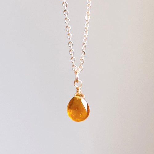 10月誕生石》石が選べるマルチカラートルマリンのしずく一粒ネックレス