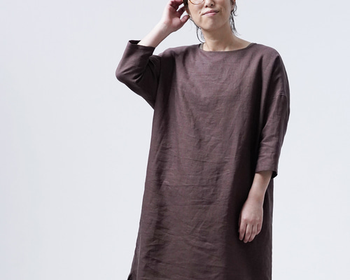 wafu / 入門編】新色！ゆったりリネンドレス フランス産の一等亜麻を