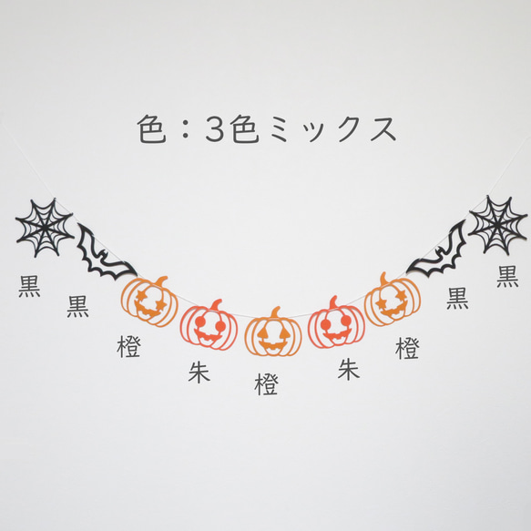 【ハロウィン】スマイルかぼちゃのガーランド　ホームパーティやおうちフォトの飾り付けに 3枚目の画像