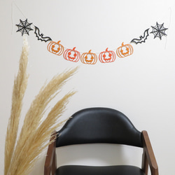 【ハロウィン】スマイルかぼちゃのガーランド　ホームパーティやおうちフォトの飾り付けに 2枚目の画像