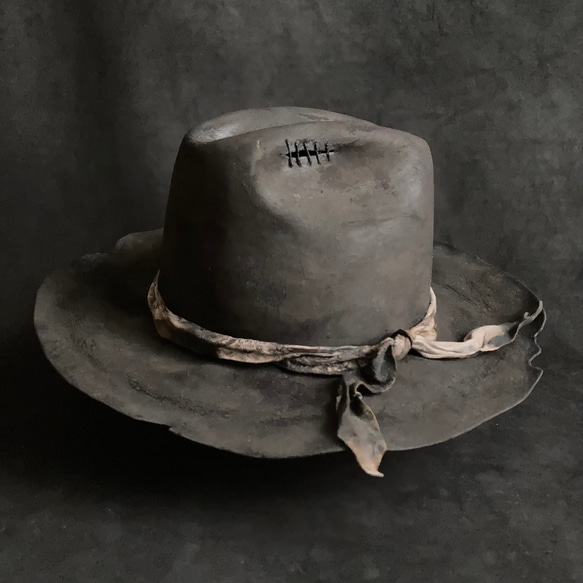 【triangles hat 】Charcoal swamp western hat 1枚目の画像