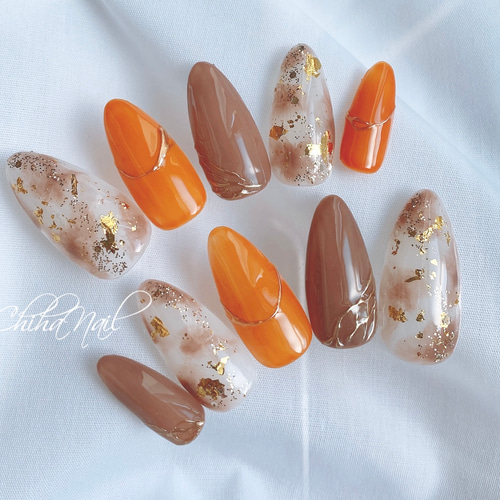 秋ネイル ニュアンスネイル 卒業式 入学式 ブライダル 成人式 大人