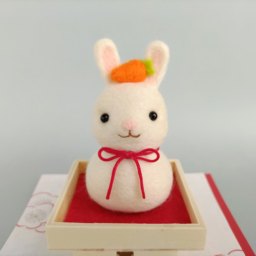 2023(卯年) 鏡餅なうさぎさんのお正月飾り☆羊毛フェルト【受注制作