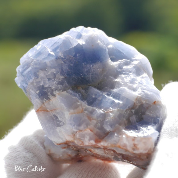 天然石ブルーカルサイト約60g約51mm(メキシコ産)原石ラフロック鉱物テラリウム[bcal-220930-03] 1枚目の画像