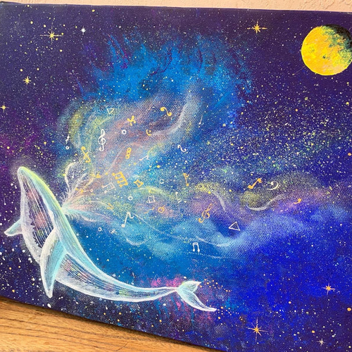 絵画　クジラ 音を奏でるクジラ 絵画 Ten.UchuArt 通販 14725809｜Creema