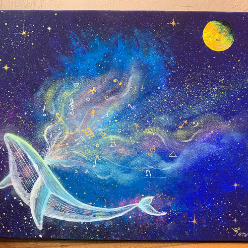 音を奏でるクジラ 絵画 Ten.UchuArt 通販 14725809｜Creema