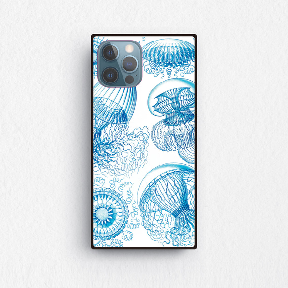 【絵画スマホケース】iPhone強化ガラス製　全機種対応　エルンスト・ヘッケル　『クラゲ』 1枚目の画像