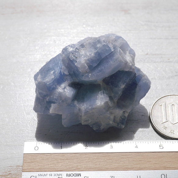 天然石ブルーカルサイト約50g約48mm(メキシコ産)原石ラフロック鉱物テラリウム[bcal-220930-04] 19枚目の画像