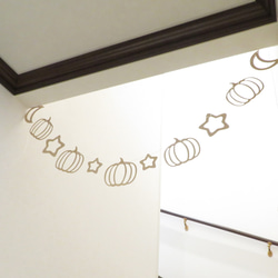 【ハロウィンガーランド】月星かぼちゃ×クラフト紙　ホームパーティやおうちフォトの飾り付けに 4枚目の画像