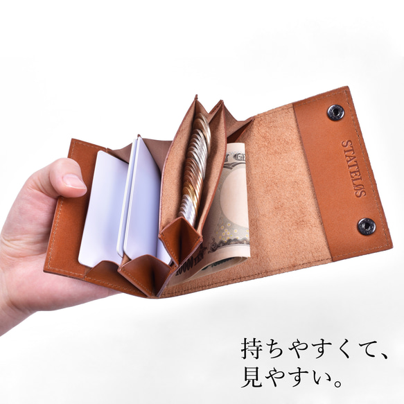 【男性ギフトに！】使いやすいコンパクト財布【薄い 小さい 本革(栃木レザー) メンズ ユニセックス プレゼント】 栃木レザー 思い出が蓄積