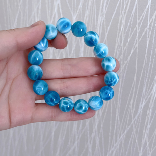 天然無処理 ラリマー ブレスレット 48.3g ブレスレット 天然石屋 通販