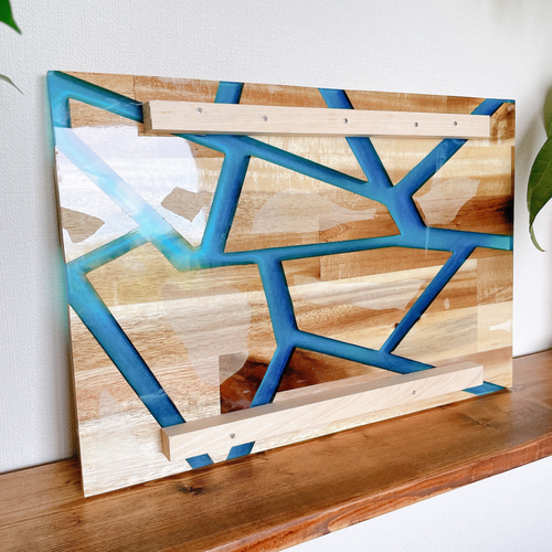 送料無料】ウッドレジンアート☆絵画 ハワイ インテリアパネル 西海岸