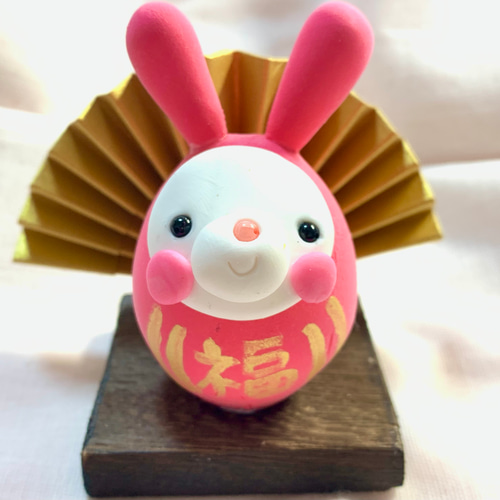 ☆干支 うさぎだるま(受注生産) 樹脂粘土 置き物 お正月 その他置物 