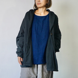 裏毛ニットくつろ着カーディガン/ブラック カーディガン UZUiRO